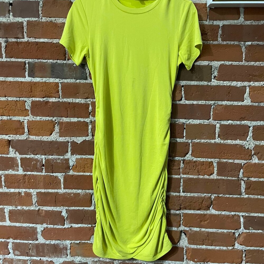 EXPRESS Neon Green Jersey Mini Dress